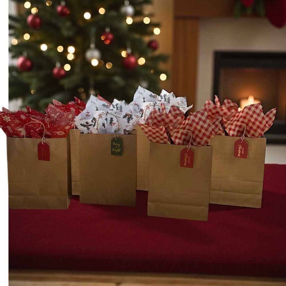 XMAS 2  1 Set of 3 Gift Bags-All in One Festive Gift Bag Set
